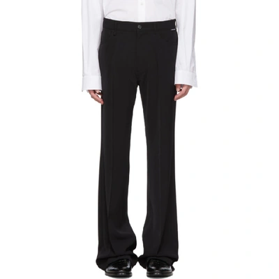 Shop Balenciaga Black Twill Fluid Trousers In 1000black