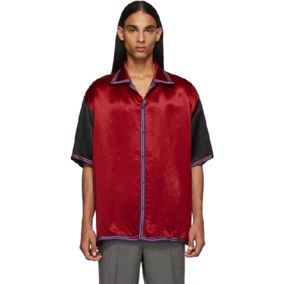 Gucci Acetate Bowling Shirt With Gg Star In Black