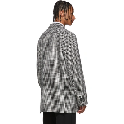 Shop Ami Alexandre Mattiussi Black And White Houndstooth Double-breasted Blazer