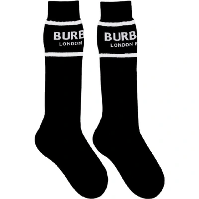 Shop Burberry Black Logo Socks