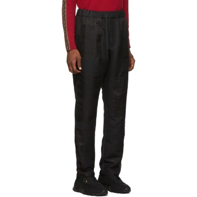 Shop Fendi Black Wool Gabardine Cargo Trousers In F0qa1 Noir