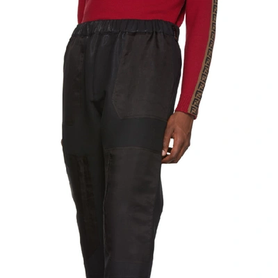 Shop Fendi Black Wool Gabardine Cargo Trousers In F0qa1 Noir