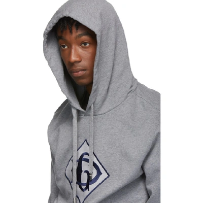 Shop Dolce & Gabbana Dolce And Gabbana Grey Logo Hoodie In S8291 Grey