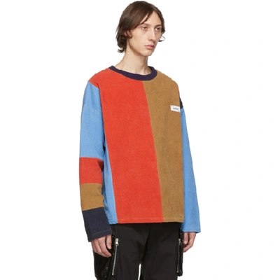 Shop Kenzo Multicolor Corduory Patch Crewneck Sweater In 13 Drkbeige