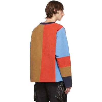 Shop Kenzo Multicolor Corduory Patch Crewneck Sweater In 13 Drkbeige