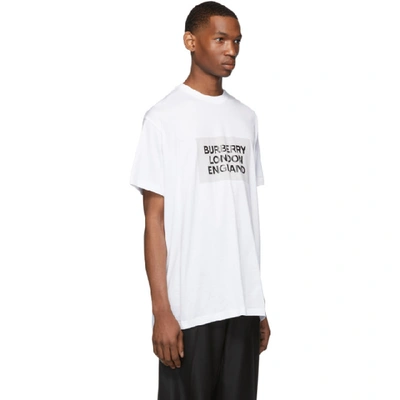 Shop Burberry White London England T-shirt In Optic White