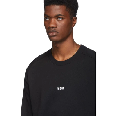 Shop Msgm Black Micro Logo Sweatshirt In 99 Black