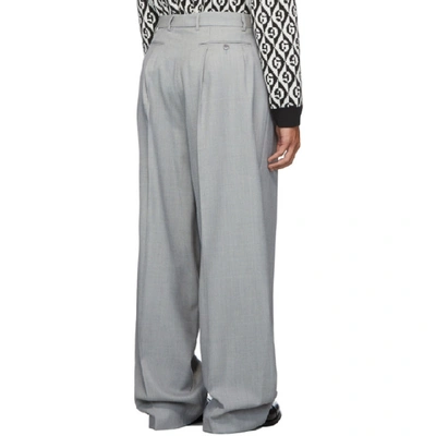 Shop Gucci Grey Vintage Sharkskin Trousers In 4734 Avio/p