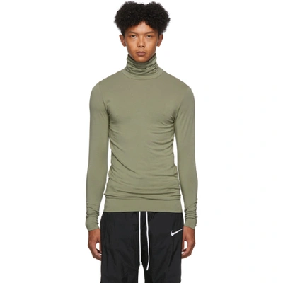 Shop Ambush Green Long Sleeve Turtleneck In Khaki