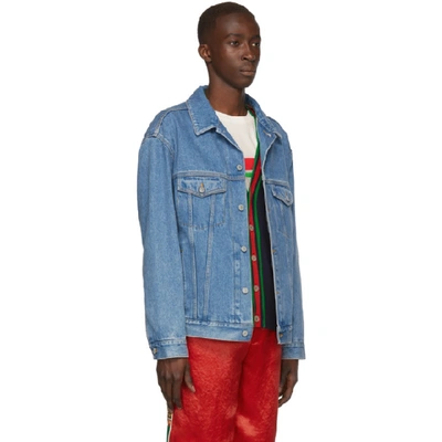 Shop Gucci Blue Denim  Band Jacket In 4206 Blue