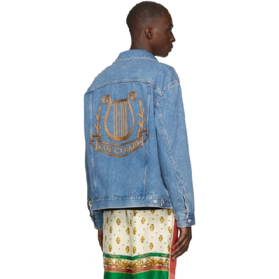 Shop Gucci Blue Denim  Band Jacket In 4206 Blue