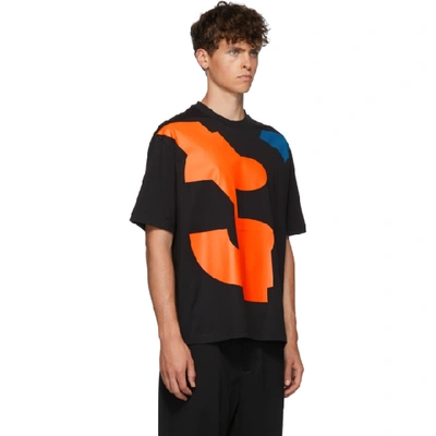 Shop Y-3 Black Varsity T-shirt In Blkoranblue