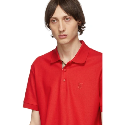 Shop Burberry Red Eddie Mj Wear Polo