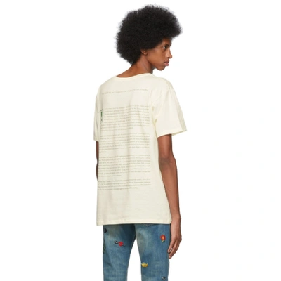 Shop Gucci Off-white Oversize Manifesto T-shirt In 7135 Sunkki