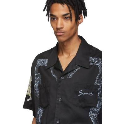 Shop Givenchy Black Icarus Hawaiian Shirt In 001 Black