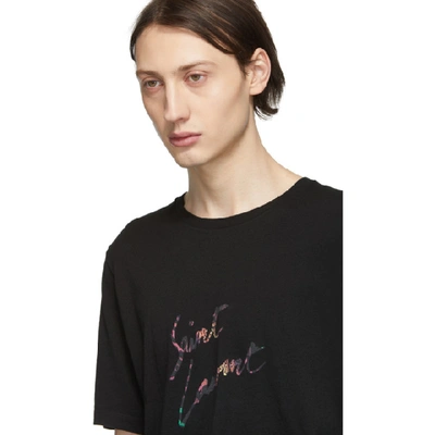 Shop Saint Laurent Black Animalier Logo T-shirt