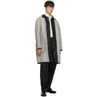 Shop Givenchy Reversible White And Black Mac Coat In 001-black