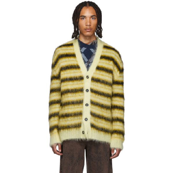 marni striped mohair cardigan