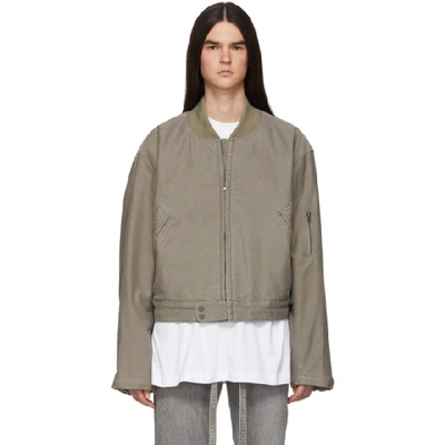 Shop Fear Of God Grey Cotton Bomber Jacket In 030godgry