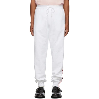 Shop Thom Browne White Classic Rwb Stripe Lounge Pants In 100 White