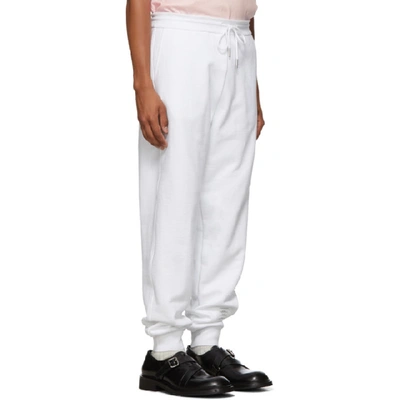 Shop Thom Browne White Classic Rwb Stripe Lounge Pants In 100 White