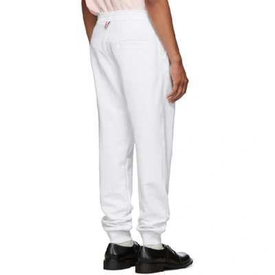 Shop Thom Browne White Classic Rwb Stripe Lounge Pants In 100 White