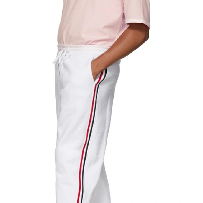 Shop Thom Browne White Classic Rwb Stripe Lounge Pants In 100 White