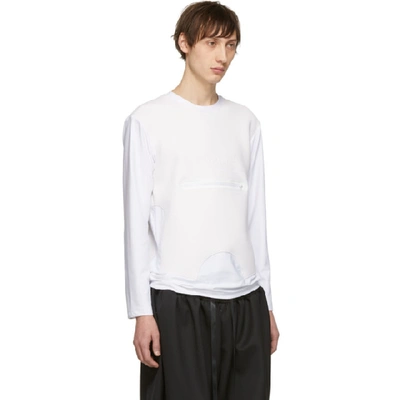 Shop Fumito Ganryu White Water-resistant Pocket Long Sleeve T-shirt In 1 White