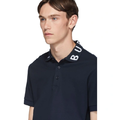 Shop Burberry Navy Logo Ryland Polo