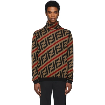 Shop Fendi Brown Wool Forever  Turtleneck In F13j8