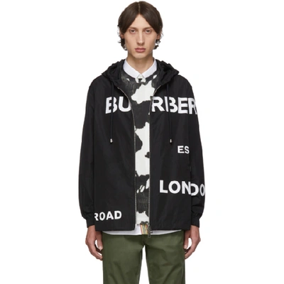 Shop Burberry Black Horseferry Hooded Jacket