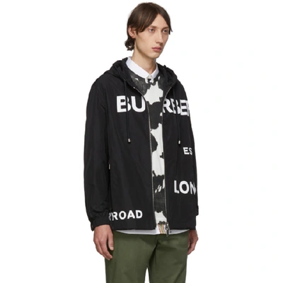 Shop Burberry Black Horseferry Hooded Jacket