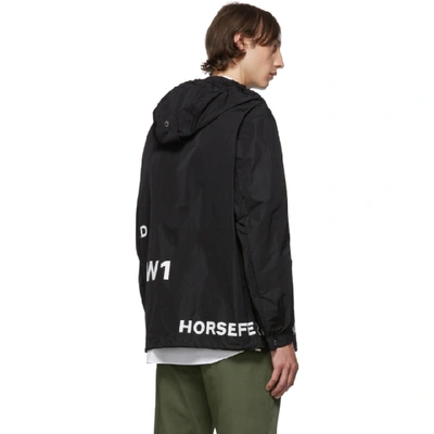 Shop Burberry Black Horseferry Hooded Jacket