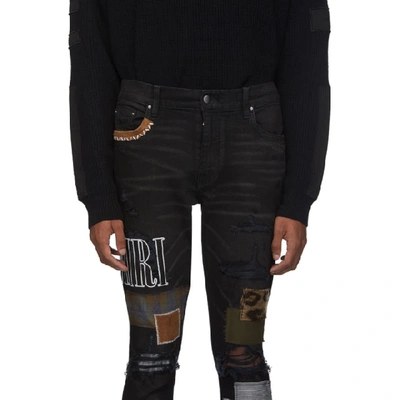 AMIRI 黑色 GRUNGE PATCH MEDIUM CRAFTED 牛仔裤