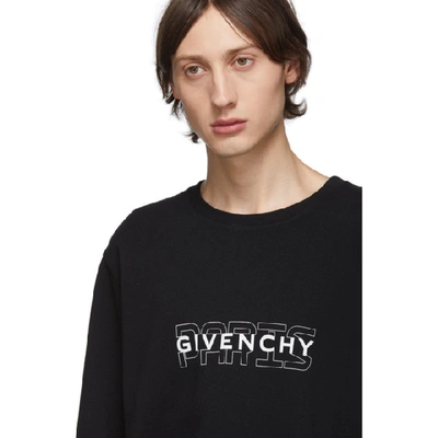 Shop Givenchy Black Logotype Sweatshirt In 001-black