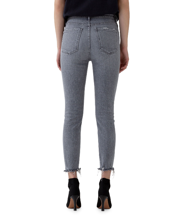 Agolde Nico High-rise Slim Ankle Jeans With Raw Hem In Gray | ModeSens