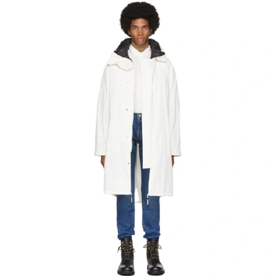 Shop Yves Salomon - Army White Down Layered Parka In B1837 Wht B