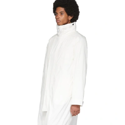 Shop Yves Salomon - Army White Down Layered Parka In B1837 Wht B