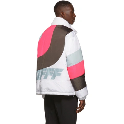 Shop Off-white White Down Puffer Anorak Jacket In Wht Gry
