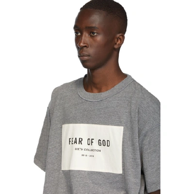 Shop Fear Of God Grey Sixth Collection T-shirt In 034hthrgrey