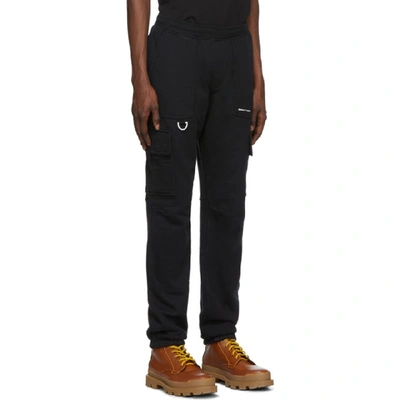 Shop Off-white Black Jersey Logo Cargo Trousers In Blk Wht