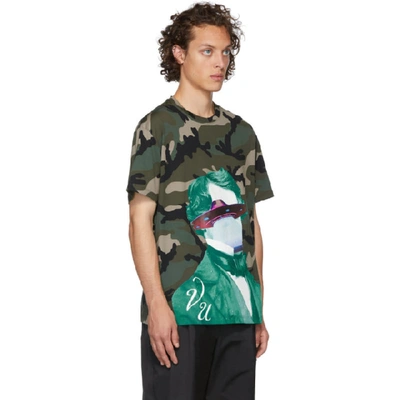 Shop Valentino Green Undercover Edition V Face Ufo Print T-shirt In Dk8 – Camou