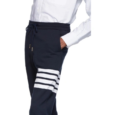 Shop Thom Browne Navy 4-bar Classic Lounge Pants In 461 Navy