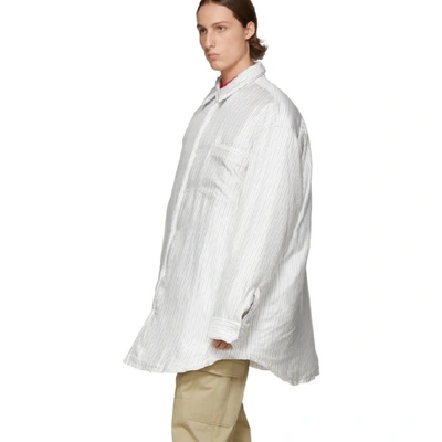 Shop Maison Margiela White Pyjama Stripes Lining Shirt In 001f Classi