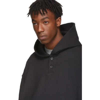 Fear Of God Black Everyday Henley Hoodie In Vintage Black | ModeSens