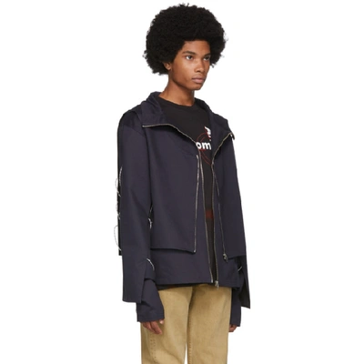 Shop Afterhomework Black Rod Double Jacket In Blue