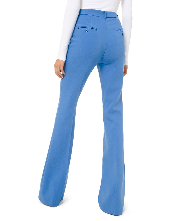 Michael Kors Stretch Pebble-crepe Flared Trousers In Cadet | ModeSens