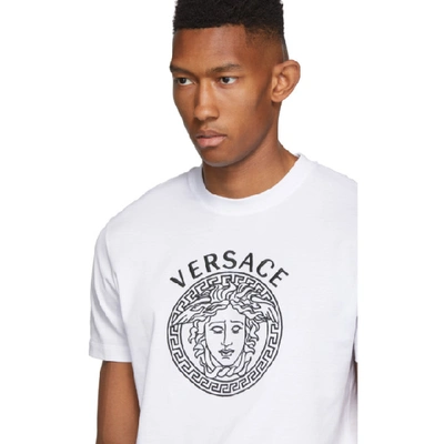 Shop Versace White Medusa Head T-shirt In A001 White