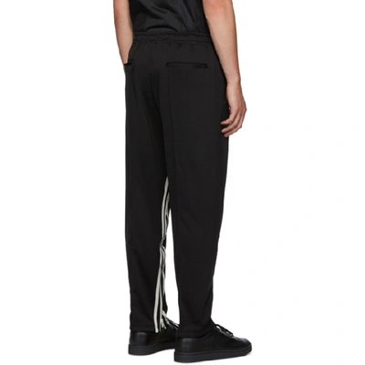 Shop Y-3 Black 3 Stripes Track Pants In Black/ecru