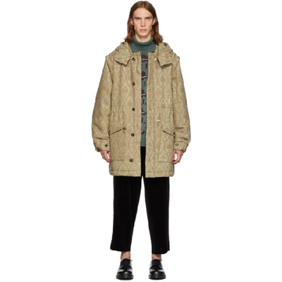 Shop Undercover Beige Valentino Edition Base Printed Parka